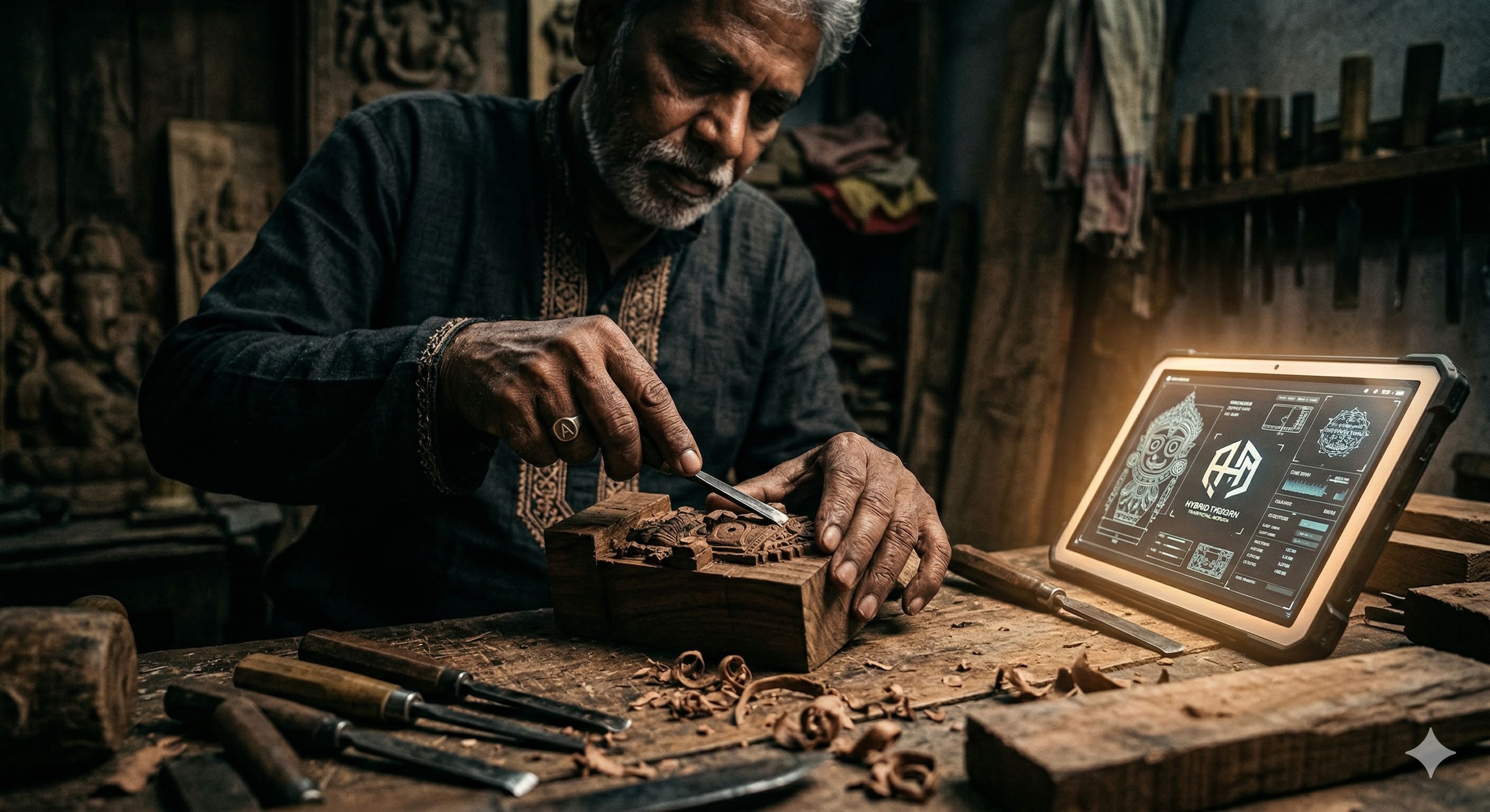 A master craftsman working, symbolizing the intersection of rich heritage and modern authentic scaling