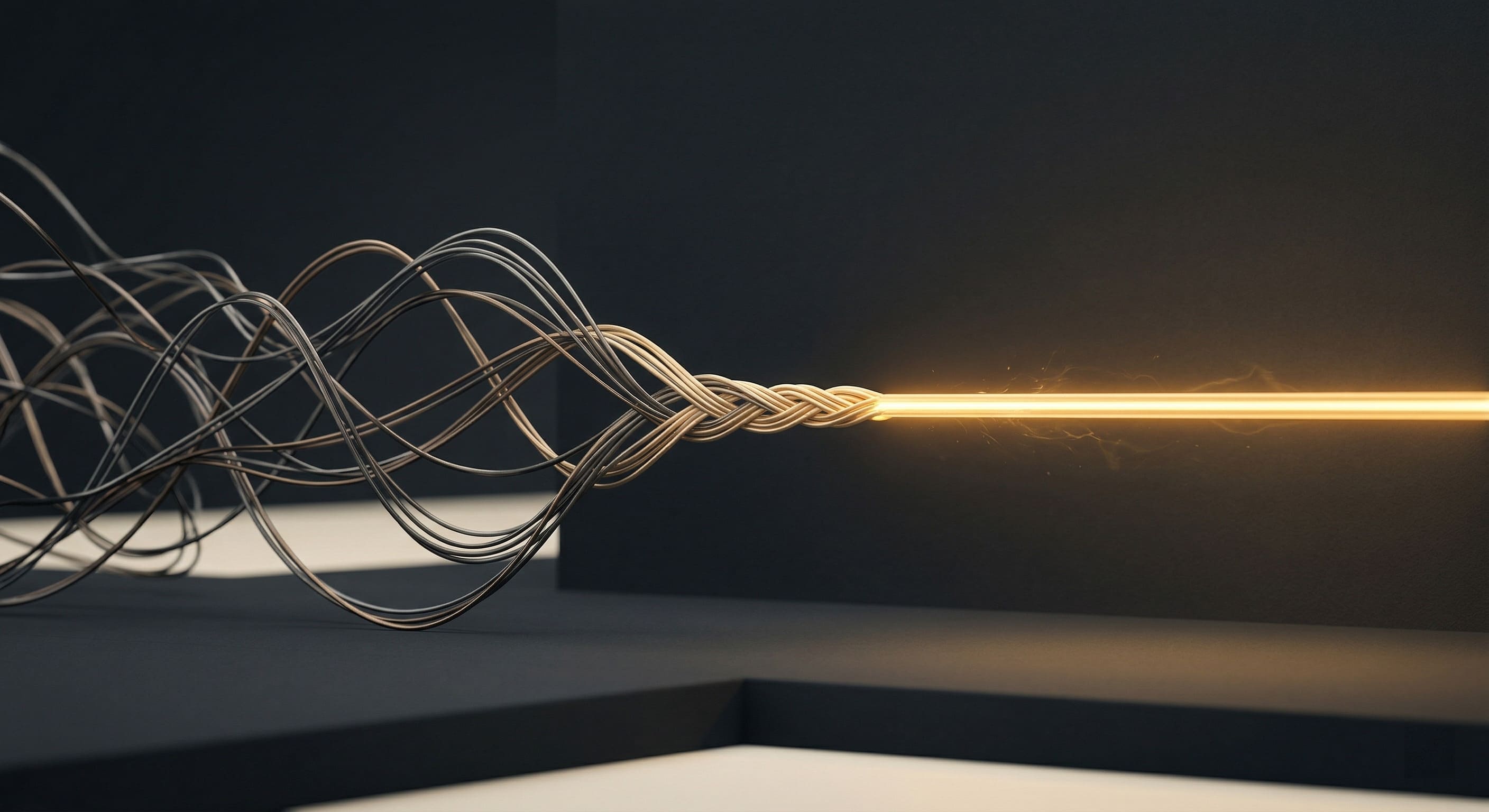 A conceptual visual of complex B2B pathways aligning into a single, clear narrative stream